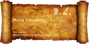 Mura Levente névjegykártya